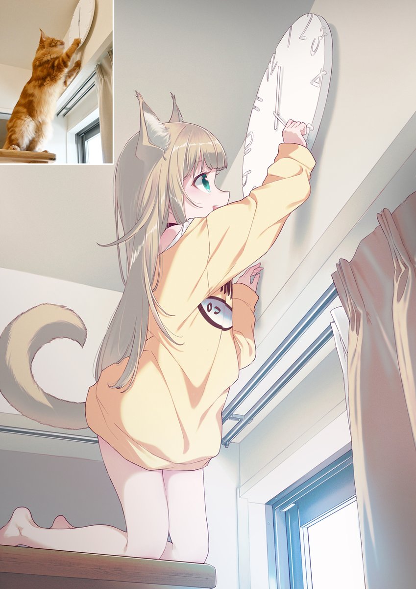 40hara's tweet photo. 時間が合わないと思ったら…⏰🐈 https://t.co/zQ3V7eWVXZ