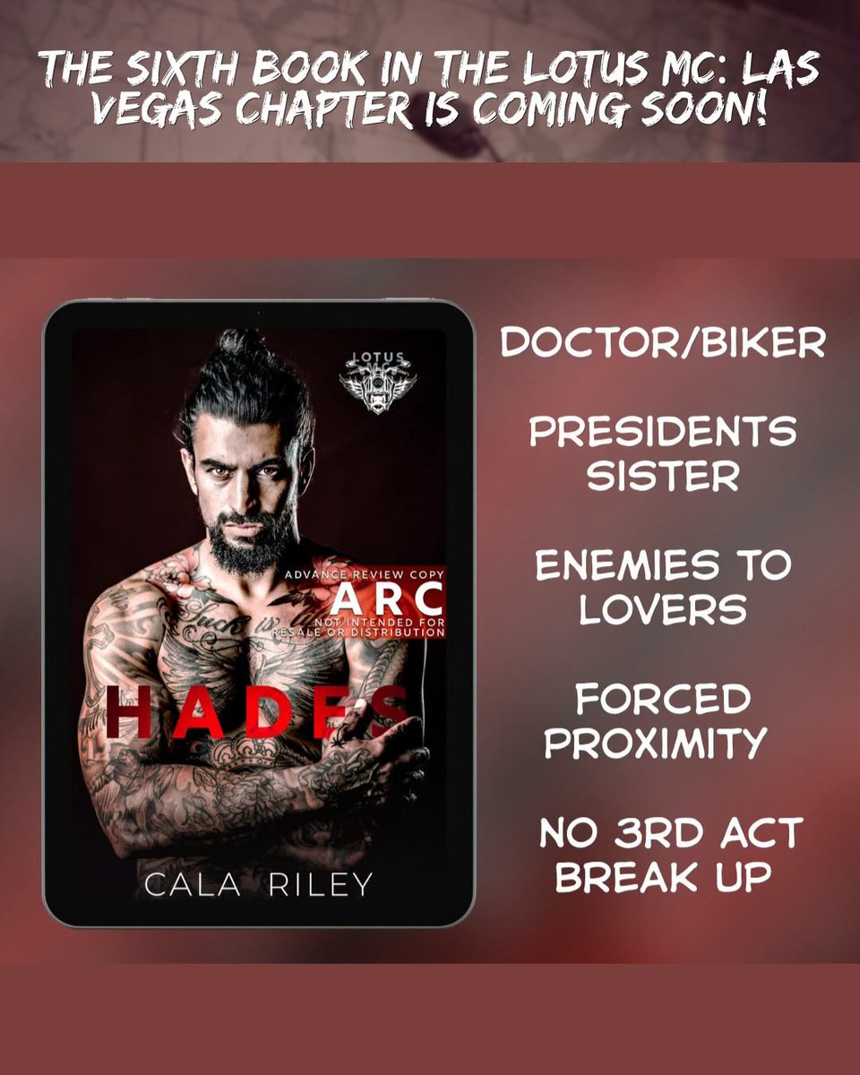 Darkromanceara's tweet photo. ⭐⭐⭐⭐🌙
📖 Hades
📚 Lotus MC #6
@CalaRiley 

Hades and Evelyn were fantastic. The banter, chemistry, suspense, brotherhood, secrets and interconnected storyline had me hooked. 

The spice was 🔥 without taking over the story. Another great Lotus MC read! #books #mcromance https://t.co/si9vbHTZ7g