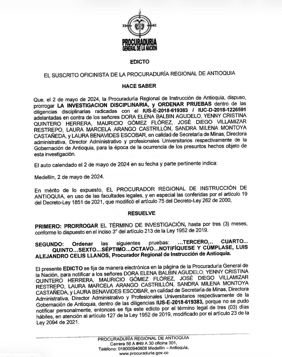 Melquisedec70's tweet photo. Atentos. Al nuevo presidente de la Agencia Nacional de Minería @ANMColombia, Juan Camilo Valencia le recomendaron no vincular a una vicepresidenta de la entidad, por tres motivos:
- Conflicto de interés directo, exposición pública y riesgo reputacional (investigaciones judiciales).
- La postulada es la abogada Dora Elena Balvin; le señalan haber sido la Secretaria de Minas de Antioquia cuando se destapó un "cartel de títulos mineros", en el gobierno de Luis Pérez en 2018. Igualmente, que tuvo seis contratos directos por $507 millones con el gobierno Petro entre noviembre de 2023 y diciembre de 2025; en el DAPRE, y ministerios de Ambiente, Igualdad y Minas.

- En diciembre de 2018, el gobernador Pérez le pidió a la Fiscalía investigar por qué “uno o más funcionarios de la Secretaría de Minas utilizan información privilegiada para ayudarle a amigos o empresas para que la Agencia Nacional Minera adjudique los terrenos”. 
- La Procuraduría, a su vez, ha prorrogado los términos de una investigación disciplinaria sobre estos hechos, en los que incluye a la abogada Balvin.

- Además, que entre 2016 y 2019, como Secretaria de Minas ejerció por delegación de la ANM la misma función de titulación que ahora asumiría como vicepresidenta, lo cual constituiría conflicto de interés.