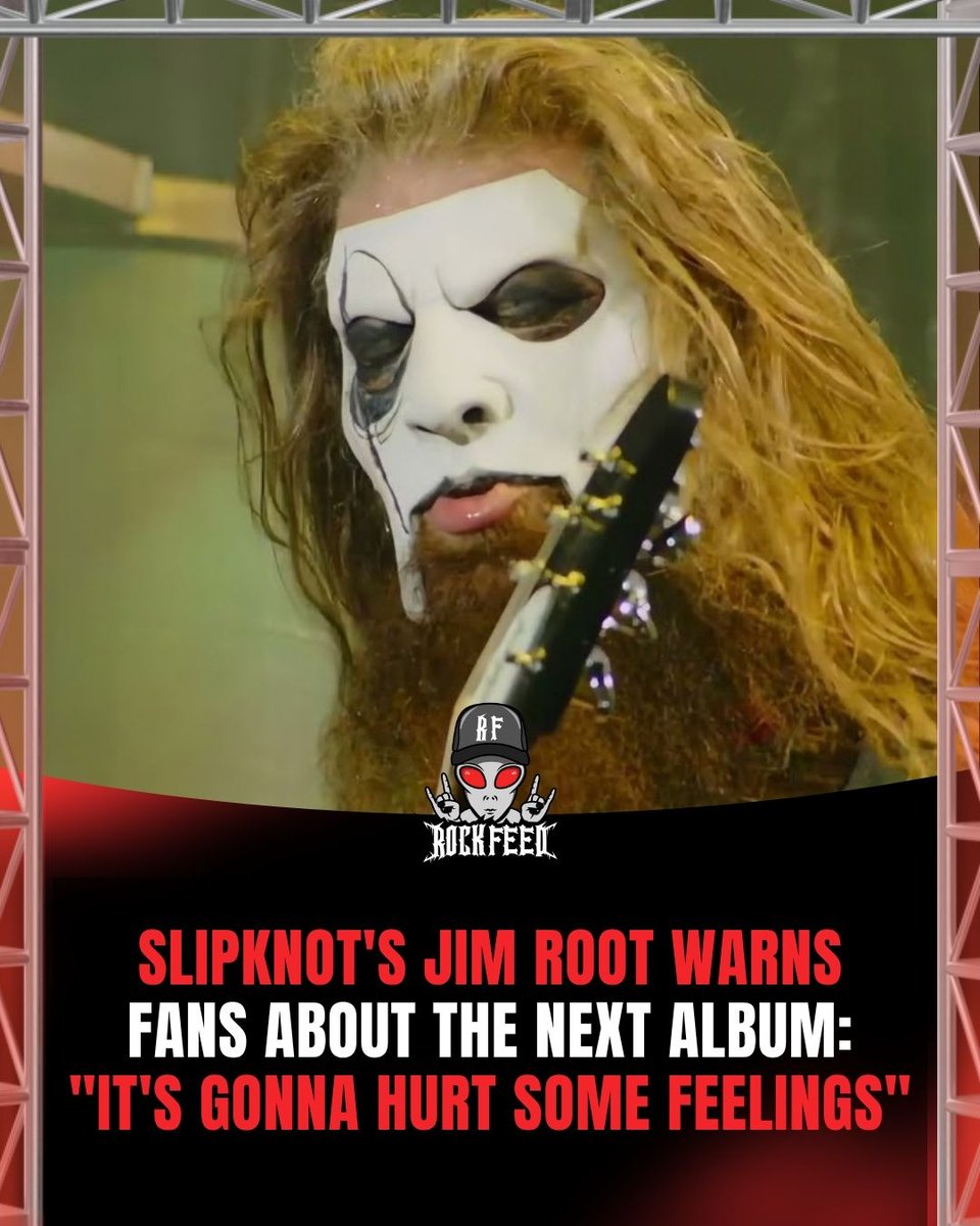 RockFeedNet's tweet photo. Slipknot's Jim Root on the band's next album: "It's gonna hurt some feelings. We're really experimenting with different approaches… don't expect another 'Iowa' or 'self-titled' record." https://t.co/Py2tHABuHY