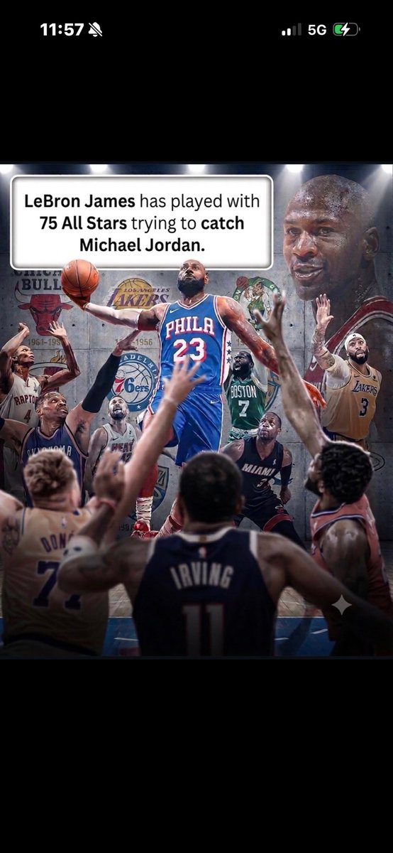EHStheorybball's tweet photo. @sixers_king23 75!  And still less rings. https://t.co/AWi1QUrI88