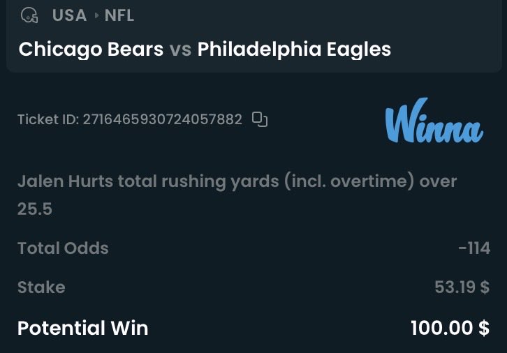Streaking_'s tweet photo. $100 Free Bet Claw Machine 🦀

Escape The Bucket has had a few early setbacks. Rather than wait until we hit $1,000, Streaking is throwing in a little extra.

So simply: if this Eagles @ Bears bet wins, you could too! But… I want to hear from you.

- Follow @Streaking_
- Drop your own sports tip for an event on Tuesday + @Winna ID

Maybe I will tail you…
