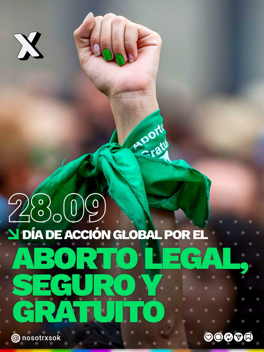 nosotrxsok1's tweet photo. 💚✊🌎 Hoy es el Día de Acción Global por el Aborto Legal, Seguro y Gratuito. La marea verde vuelve a las calles: el derecho a decidir no se negocia.

🌐 Nota completa: https://t.co/LRL9mlt6ta

#28s #abortolegal #green #powergirls #salud https://t.co/gMB5kEuNlP