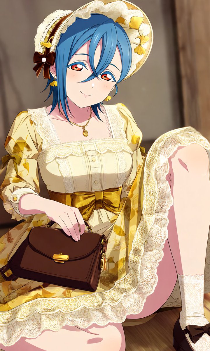 rei_genart's tweet photo. 🐀AIファッションセンター・ねずみさん！

「Golden Ginkgo — 銀杏ロリィタ」のプロンプトお借りしてPixAIで生成しました。可愛くて綺麗です。 https://t.co/7SthhxJvxa