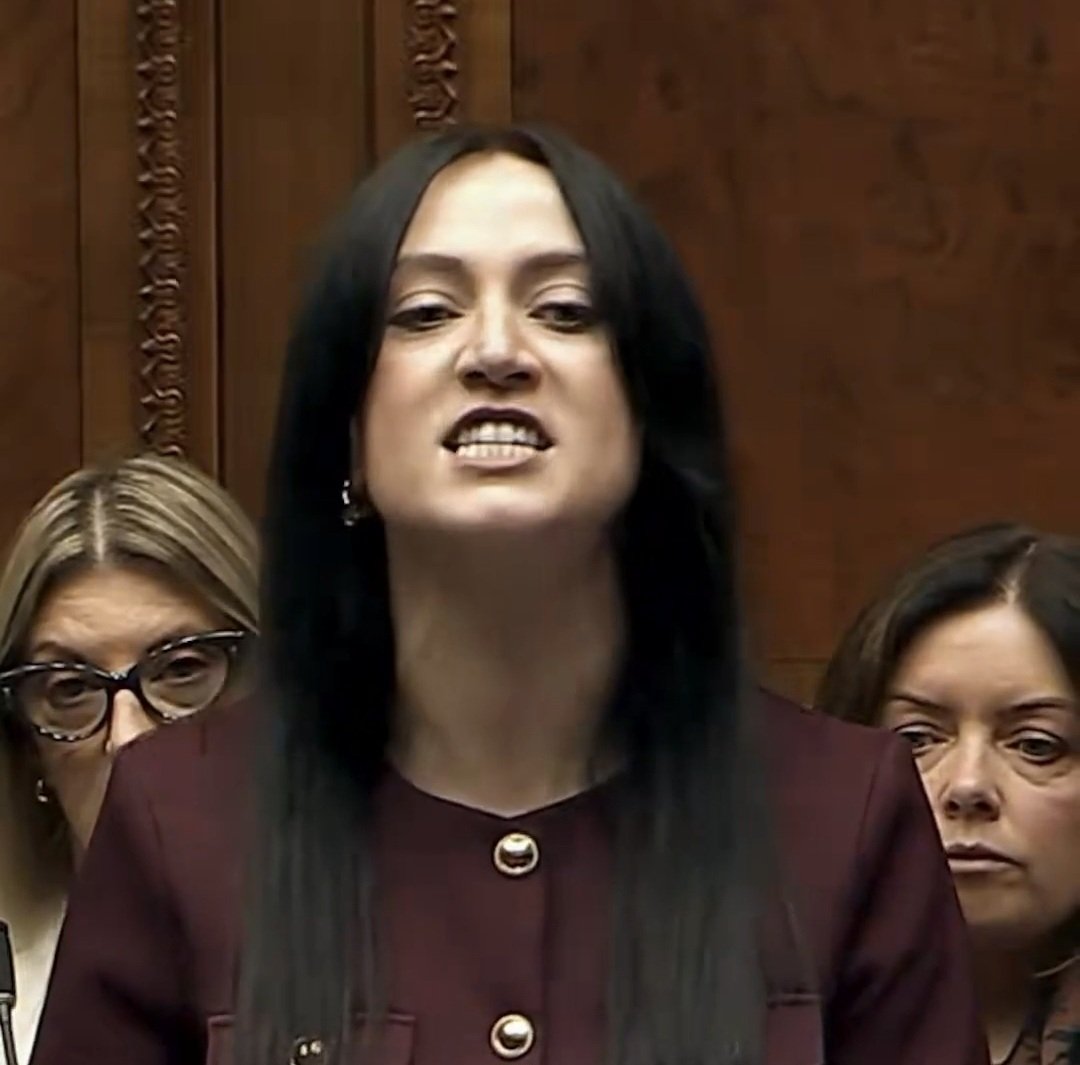 WrecklessGamer's tweet photo. This is the face you make when you are unable to hide how much you hate your Protestant neighbours.

Well played @SheerinOfficial 

I do hope her husband remembers to bring a pint of milk home.  

Otherwise he will be on the end of that face 🫣😁 https://t.co/MUfEwXb91A