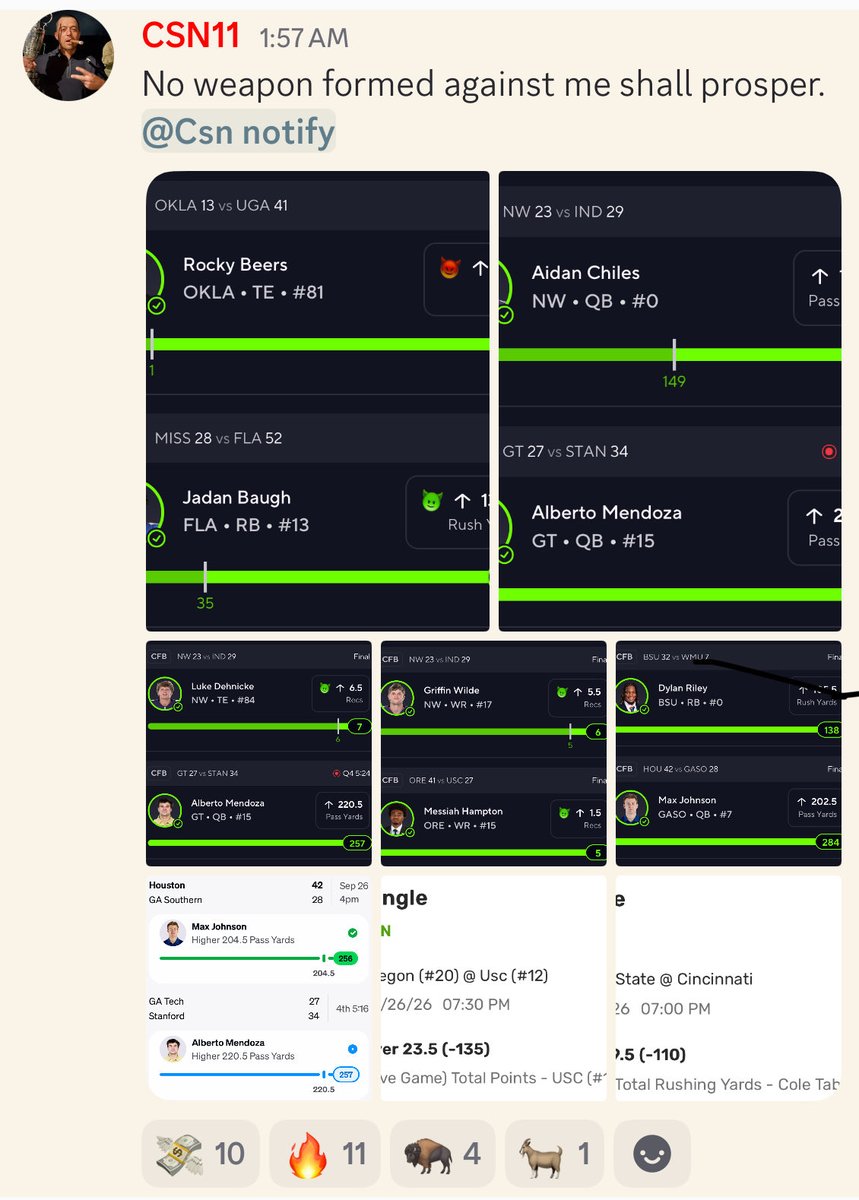 thebullpenbets's tweet photo. What an insane week in the discord across multiple mods and multiple sports‼️ Join for all the FREE plays
https://t.co/ZjeIJZcmaL
#gamblingx #sportsbetting #prizepicks #underdog #freeplay #draftkings #fanduel #NFL #Football https://t.co/nJgtdWJ2ZE
