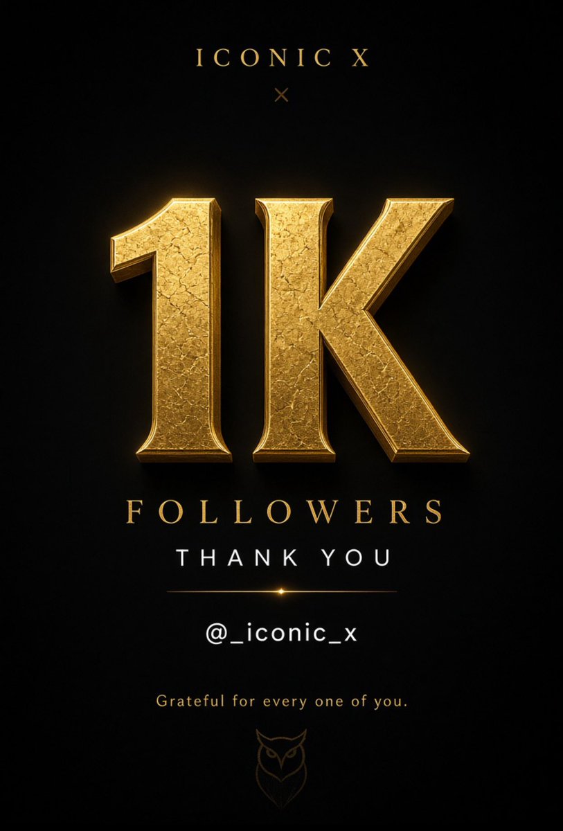 _iconic_x's tweet photo. 1K. 🦉
Thank you to everybody on @_iconic_x.
Grateful for every follow. We just getting started. https://t.co/GcRfoZ6xJY