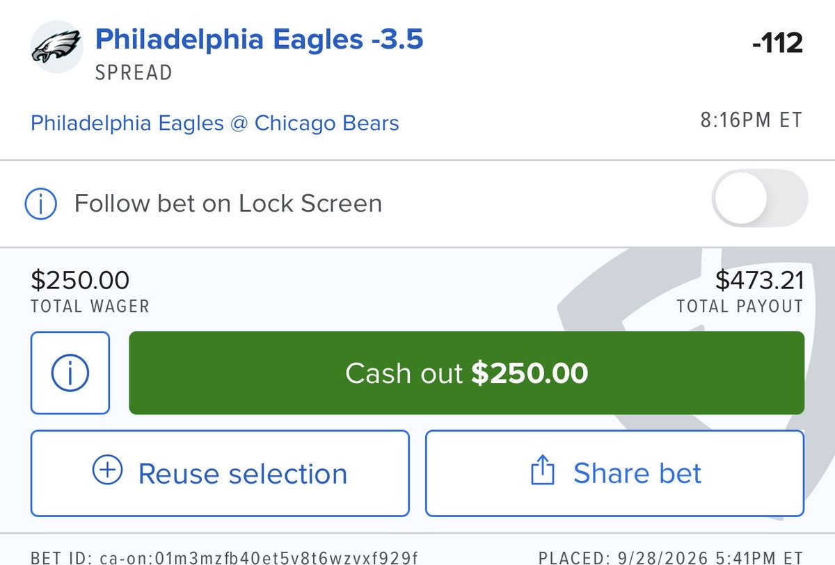 Deep_Betss's tweet photo. Eagles -3.5. Need I say more. 2.5U https://t.co/GseeFBybUA