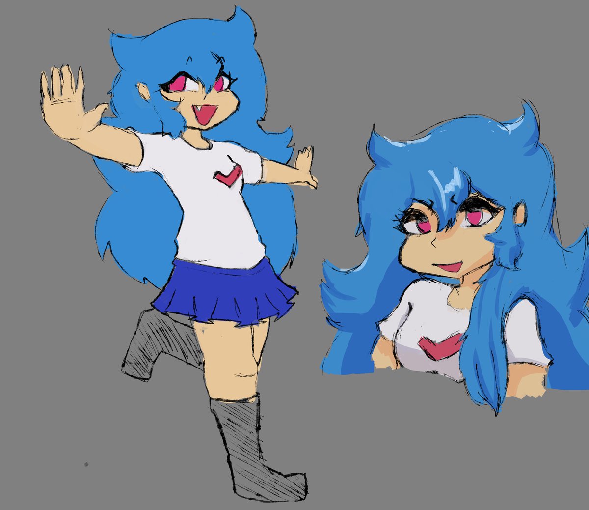 Ysuyuu5's tweet photo. me when sky fnf 😱😱 anyways i like how her hair is like horns now, its cute,,

#skyverse https://t.co/x7iVmYK5iw