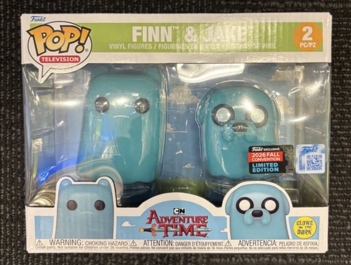 DisTrackers's tweet photo. First look at NYCC exclusive Glow Finn &amp; Jake Pop 2-pack! This will be available at Funko &amp; GameStop next week.
.
Credit eBay seller - elvisma8115
#AdventureTime #Cartoon #NYCC #Funko #FunkoPop https://t.co/wDBORxmO8K