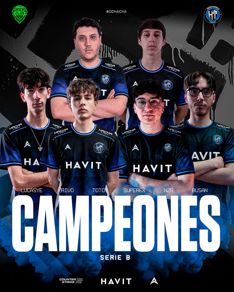 hachaesports's tweet photo. 🏆 SOMOS CAMPEONES 🏆

Hacha se quedó con la Serie B de @GamersClubCSes #CS2 🔥

Tremendo trabajo de todo el equipo para cerrar la competencia de la mejor manera.

Mas que merecido por todo el esfuerzo, a disfrutarlo💙

@totijas 
@Lucasycs 
@superex97_ 
@lvansao 
@busanfps 
@GuiNzG 

#GoHacha 🪓