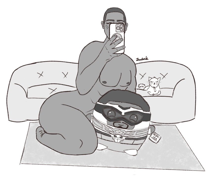 lulumarvlartx's tweet photo. sammy and a giant version of that one stuffie #sketch #samwilson #samtember2026 #sambucky #fanart #titsoutforsamwilson 

(plz don’t comment on the anatomy, I didn’t use a reference for the chest or abs 😭) https://t.co/a9SBZMZkYV
