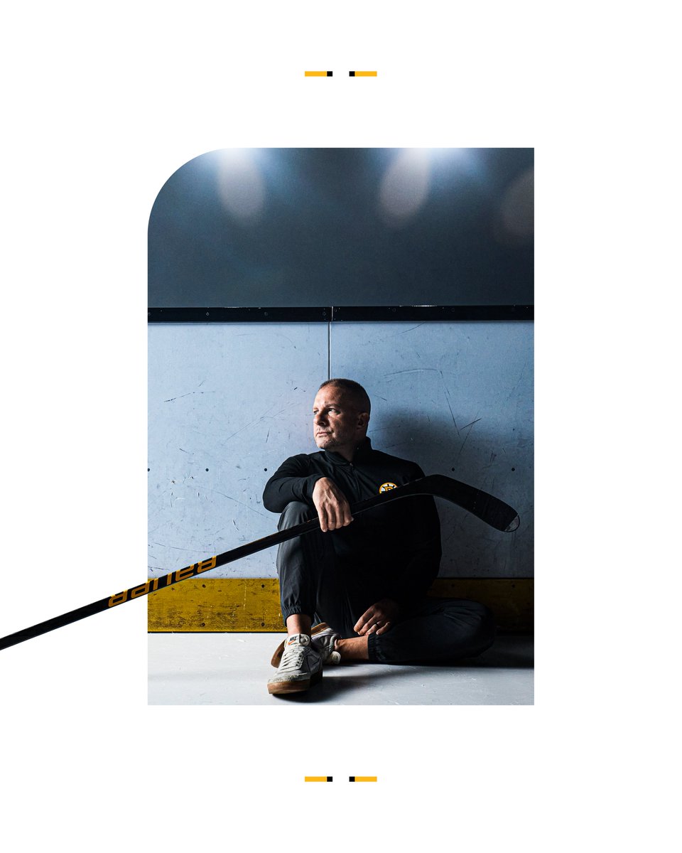 markmajewski's tweet photo. Droppin' the puck on my 8️⃣th season on Causeway Street tomorrow night ⚫️🟡

(I wish I knew where &amp; when that time portal I stepped into was) https://t.co/fqPbc1B9ZR