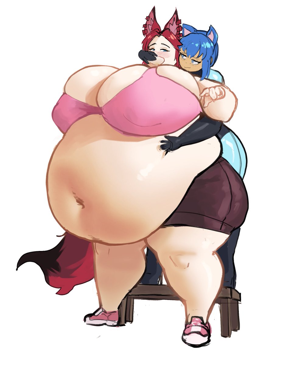 kira_chromova's tweet photo. commission for @alienwrench 
girl behind belongs to @DonutDoodlebug https://t.co/3N0uEN8C9t