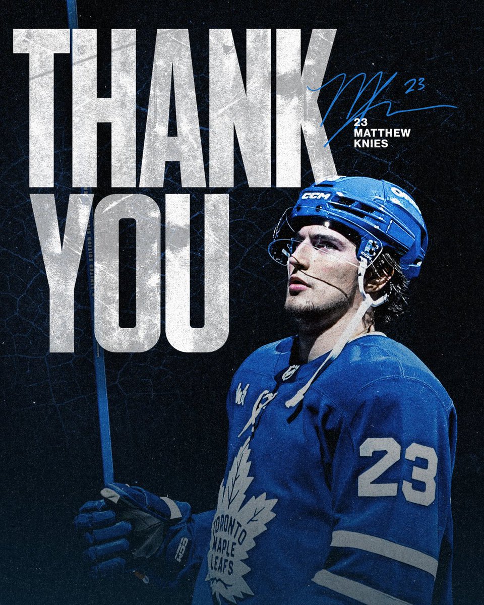MapleLeafs's tweet photo. Best of luck, Kniesy 🔵 https://t.co/wut4hMlp84