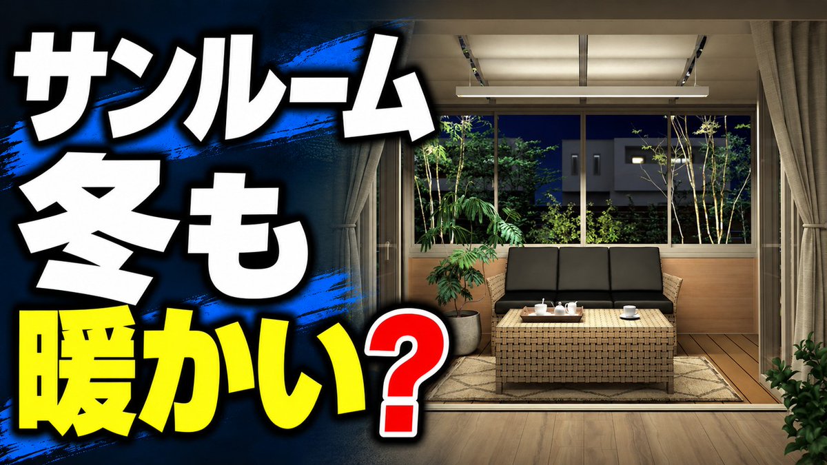 kokennet's tweet photo. サンルームを付ければ冬も暖かい部屋が増える…と思っていませんか。ガラス1枚で冷暖房前提ではないサンルームの、買う前に知りたい6つのデメリットと対策を動画にしました。
https://t.co/6EyP2UwxBr
#サンルーム https://t.co/zHwpolXSkX