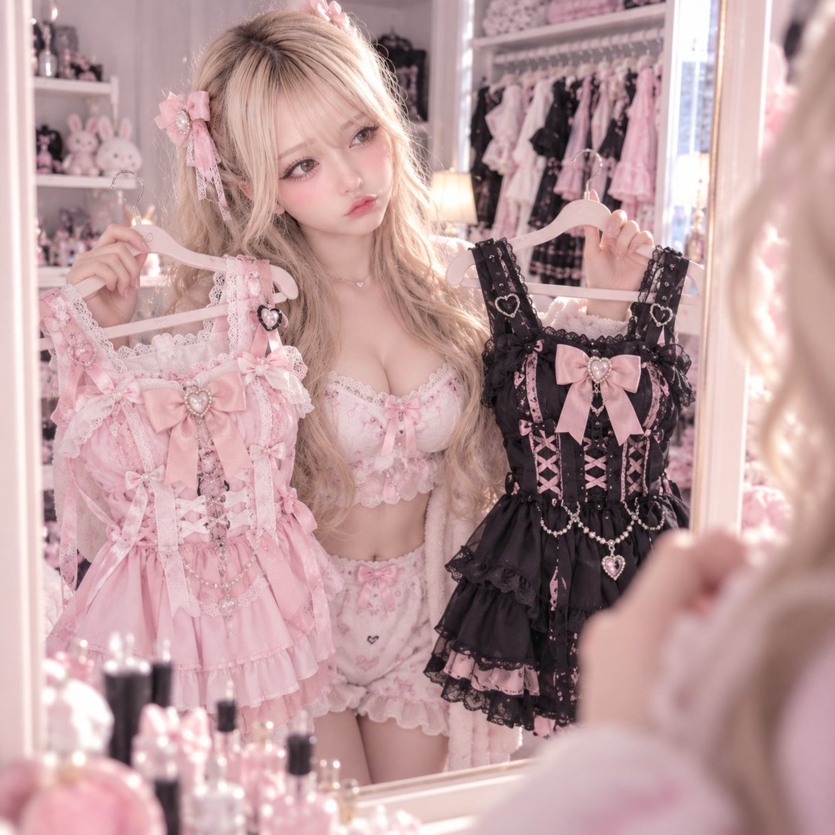 nao_pyon23's tweet photo. おはよ〜☀️🎀
今日はちゃんと起きたよ〜！えらいっ✌️♡
でも今度は「何着よ〜？」ってクローゼットの前でずっと悩んでる…💭
今日はどんな奈緒が見たい？🥺💕 https://t.co/vxIOxUh1d9