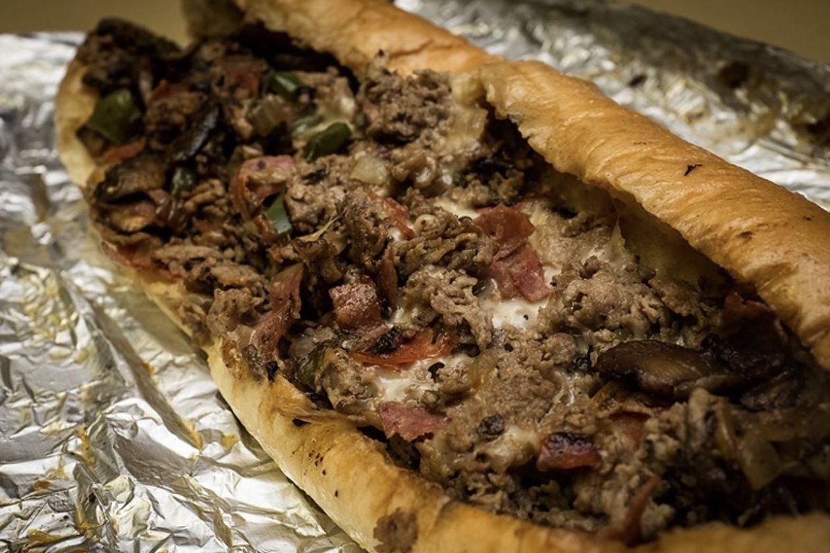 XploreFoto's tweet photo. @MrInvigorator Negative.  This is the Steak Bomb from TJ’s Pizza &amp; Wings (56th St &amp; Bell Rd).  They add salami and pepperoni to an already very good cheesesteak. https://t.co/zabrSLtFB3