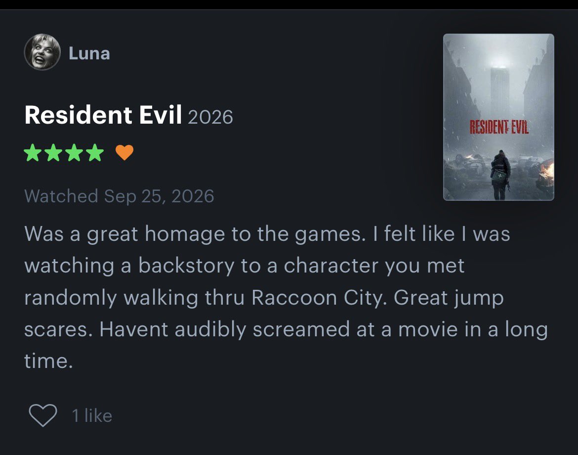 slutinbanshee's tweet photo. #letterboxd #ResidentEvil https://t.co/mBaRbKfi7y