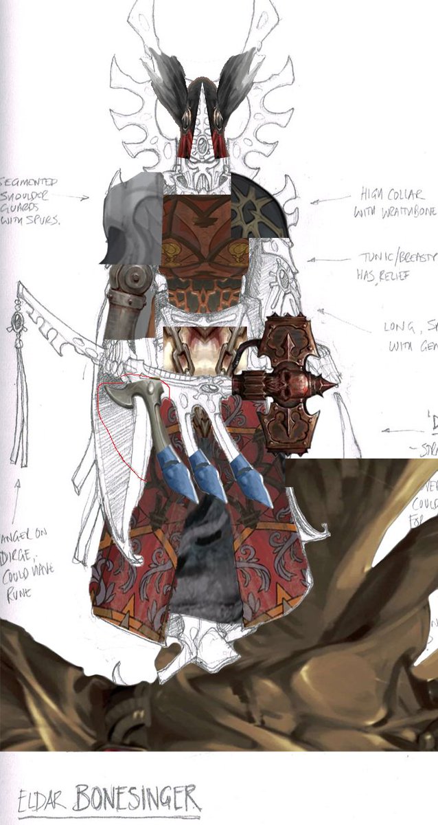 dormienti_art's tweet photo. Before the Rogue Trader DLC 4 announcement, CMs shared sneak peeks. We were wildly guessing the new companion and ToxicBulb used them to create a 'miracle' named Exodia. Art started before Stella’s reveal.  Reference attached in case you missed this gem!🌚 

#fanart #rogue_trader https://t.co/P5rpG10Kdz