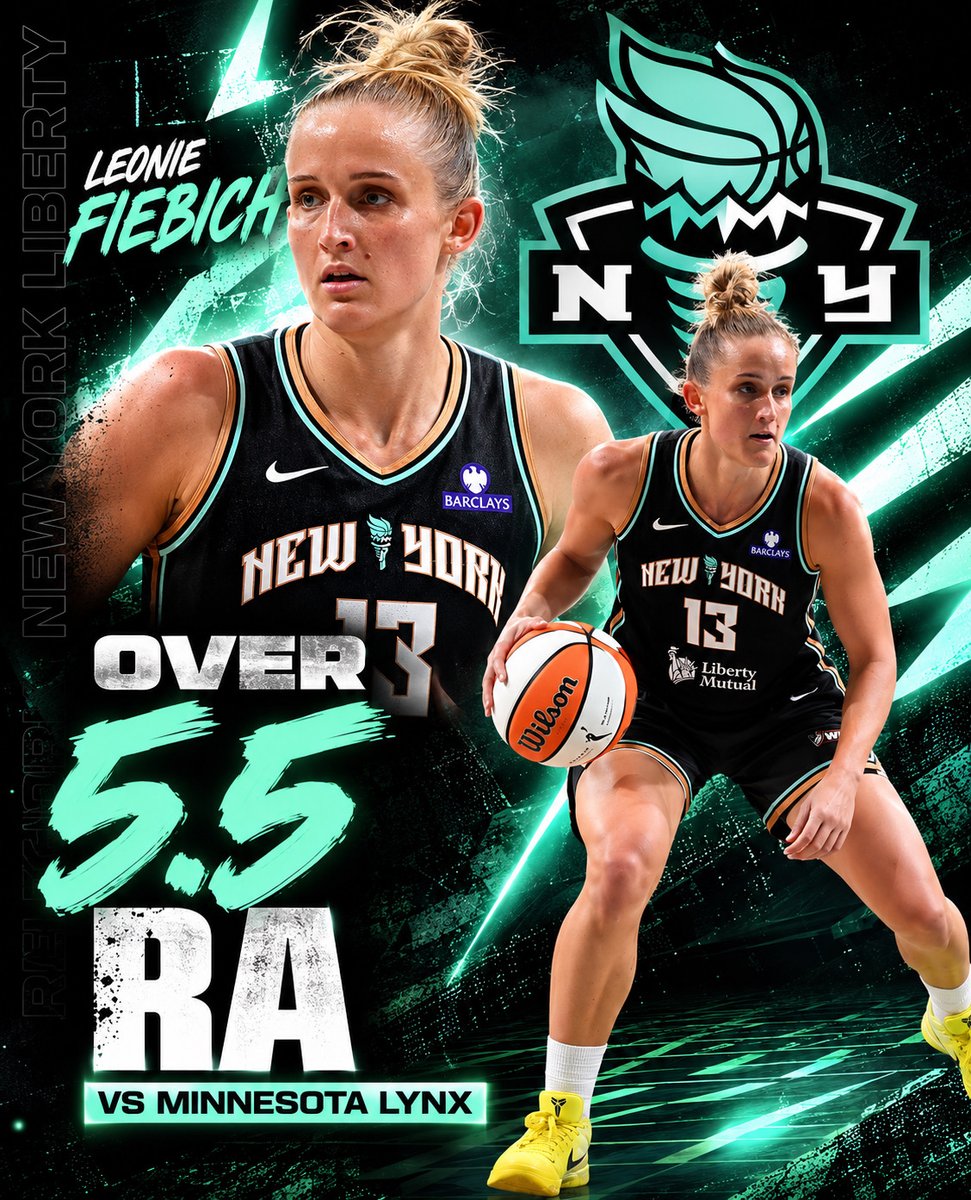 picksbyangel's tweet photo. WNBA PLAY ☢️

Leonie Fiebich O 5.5 RA (-128)
F | New York

• Smash spot here for Leonie Fiebich, who played 34 minutes and recorded 11 RA on 4 potential assists in Game 1.

• She has now cleared this line in all 3 matchups against Minnesota this season, averaging 8.3 RA on 5.3 potential assists.

• Fiebich generates 38% of her assists from above the break, where the Lynx allow the MOST assists.

• She should continue seeing heavy minutes given the importance of her outside shooting and defensive impact.

• Fiebich has now surpassed this mark in 9 straight games when playing 17+ minutes, averaging 8 RA on 5 potential assists.

📊 Data found using @propsmadness 
(CODE "ANGEL" FOR 25% OFF)