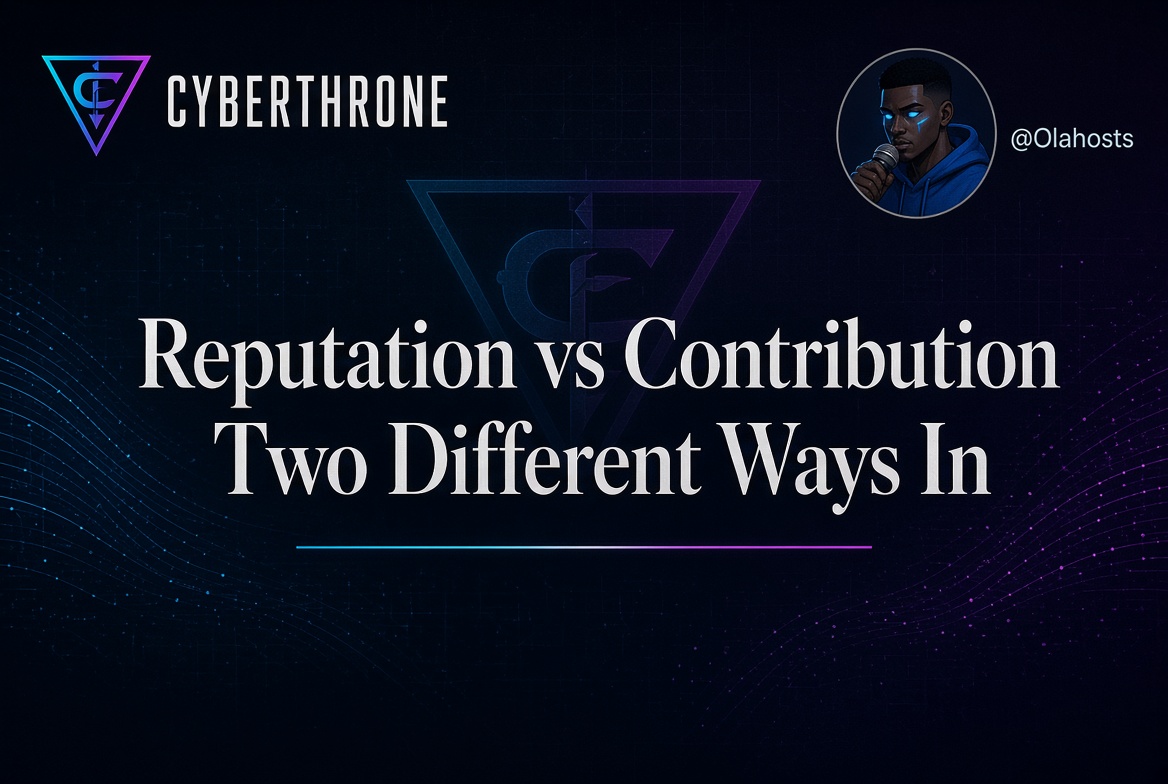 Olahosts's tweet photo. GM CT… GM NFTs lovers 

The CyberThrone Genesis campaign on @NucleusCodes has an interesting structure: there are two different ways to qualify for GTD access.

The Reputation board is based on your existing reputation within Nucleus. The top 250 receive 3x GTD, while positions 251–1000 receive 1x GTD.

The Contribution board works differently. It rewards people contributing original content around @0xCyberThrone , with the top 300 receiving 1x GTD.

I like the distinction because it separates established reputation from what you contribute specifically to the project.

You don’t necessarily need to already have a strong reputation to participate. There’s also a path through actual contribution and creating content based on the project’s real features.

And the two routes aren’t meant to stack. If you qualify through multiple spots, the highest eligible tier takes precedence.

It makes the campaign less about one single leaderboard and more about two different forms of participation.