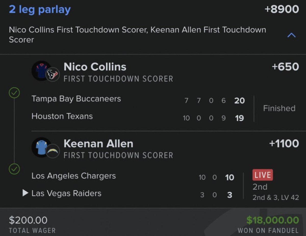 Gamepicks8's tweet photo. $50,000 from ONLY 4 Touchdowns! 🚀

✅ $200 ➝ $18,000.00
✅ $100 ➝ $10,400.00
✅ $500 ➝ $13,843.52
✅ $500 ➝ $12,870.66

@AllInAbe absolutely love today’s NFL TD matchups and you need to join now!

👉🏼 https://t.co/kWono06NU5 https://t.co/shugEyc3LW