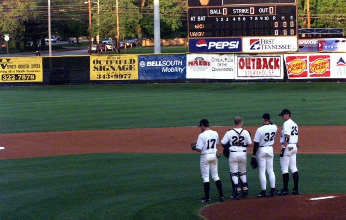 KropfLou's tweet photo. @KevinBurrellMLB My son played at Vanderbilt for Coach Roy Mewbourne before Corbin was the coach and they did it every game all 4 years. This was either 1998 or 1999 https://t.co/3VPbyRIeY6