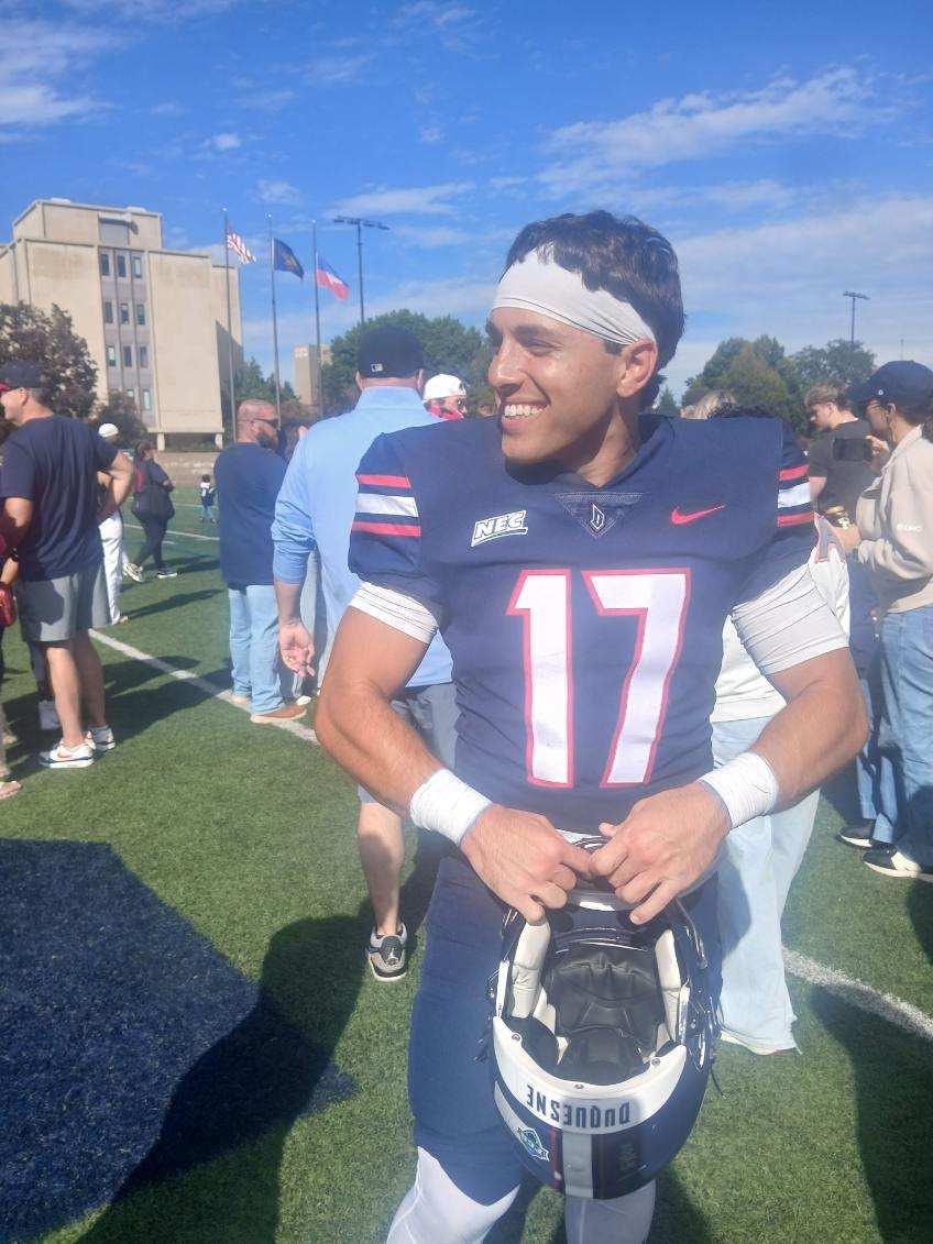 coachbobj's tweet photo. After a tough 3 game stretch to start the year, the Dukes return to the Bluff and pick up their first win of the year.  Looking forward to the start of NEC play after a well earned bye week. #homecooking https://t.co/lOhl3zZ8mD