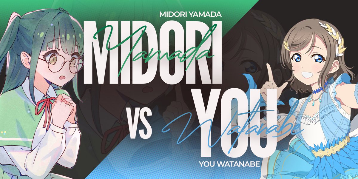 LoveLiveChamps's tweet photo. The 7th wave of voting has just begun! Midori steps up as the last IKIZULIVE! member stadning, while 3 members of Aqours attempt to join their groupmates that have advanced to round 3!

Who will make it through? The choice is yours!

https://t.co/7OzZRm536g https://t.co/zQVk4r44rW