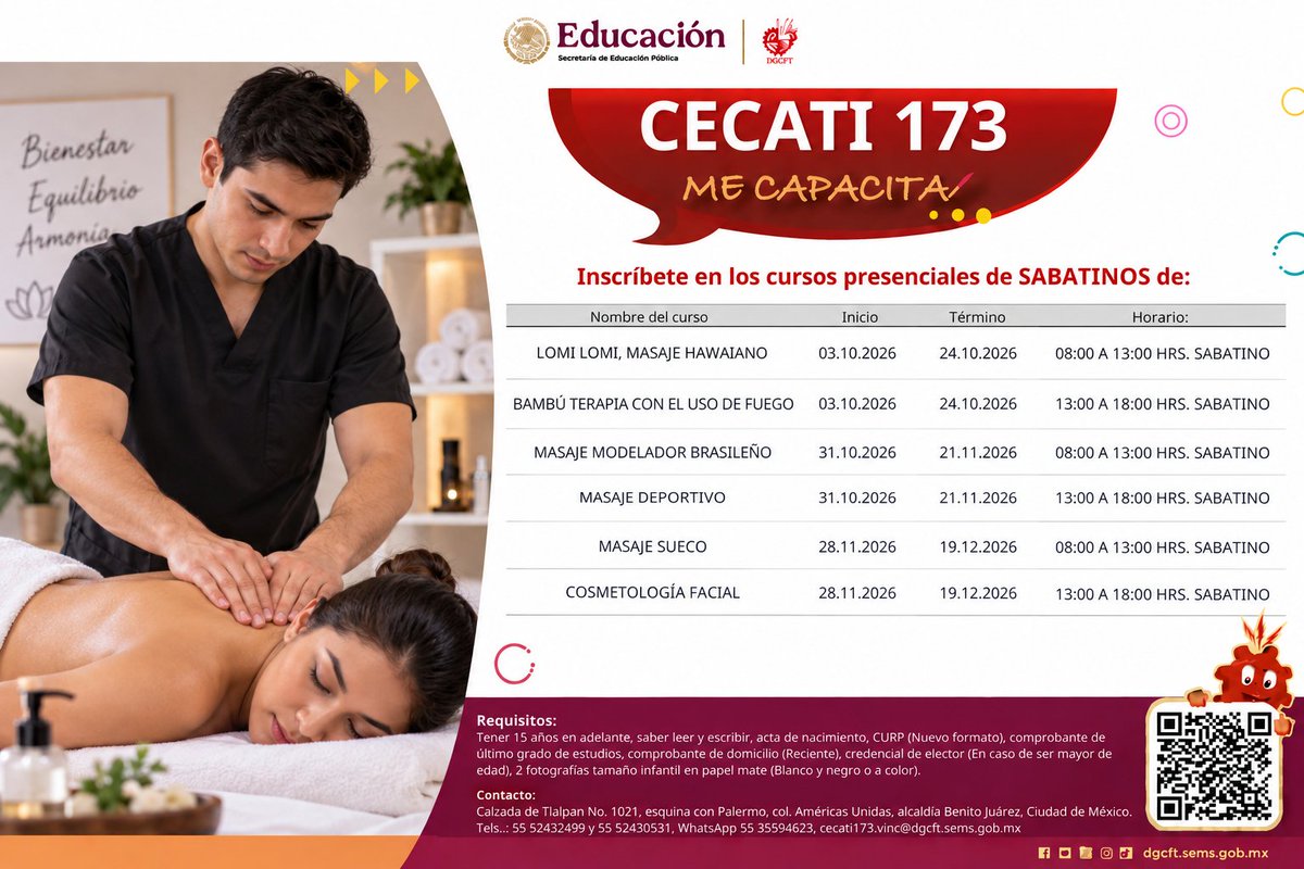 173Cecati's tweet photo. #Inscripcionesabiertas para los #cursospresenciales de #cosmetología. https://t.co/kSVTZ7YVZv 55 35594623 y 55 52432499 https://t.co/ST1X44hnHy