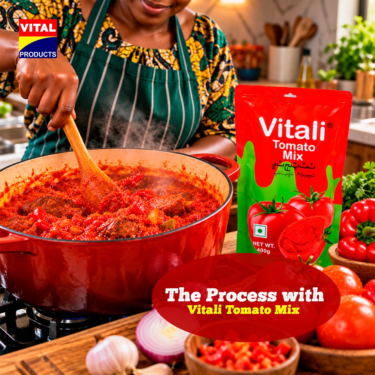 VProductsplc's tweet photo. A great stew starts with a great base. Vitali Tomato Mix Paste brings rich aroma, vibrant red color, and irresistible taste to your pot every single time. Cook with confidence knowing you have the ultimate secret ingredient.

#VitalProducts #VitaliTomatoMix https://t.co/uP3n8P1N3T