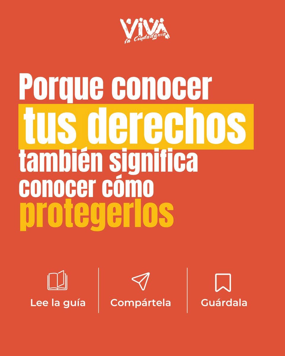 vivaciudadania's tweet photo. 🧐 ¿Qué hacer ante una situación de riesgo o agresión?

🔎 Consulta nuestra Guía básica de protección y autoprotección, con orientaciones y herramientas para actuar frente a posibles situaciones de riesgo.

📲 Encuentra la cartilla aquí ⬇️
https://t.co/hNJFTVkIt2 https://t.co/aDxb6m6QVr