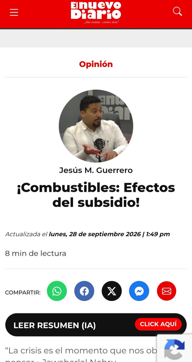 jesusgj14's tweet photo. Comparto mi artículo de está semana, disponible en el portal de El Nuevo Diario: 

¡Combustibles: efecto del subsidio! 

https://t.co/17Gkr2DMlg https://t.co/2XGIIbk3LR