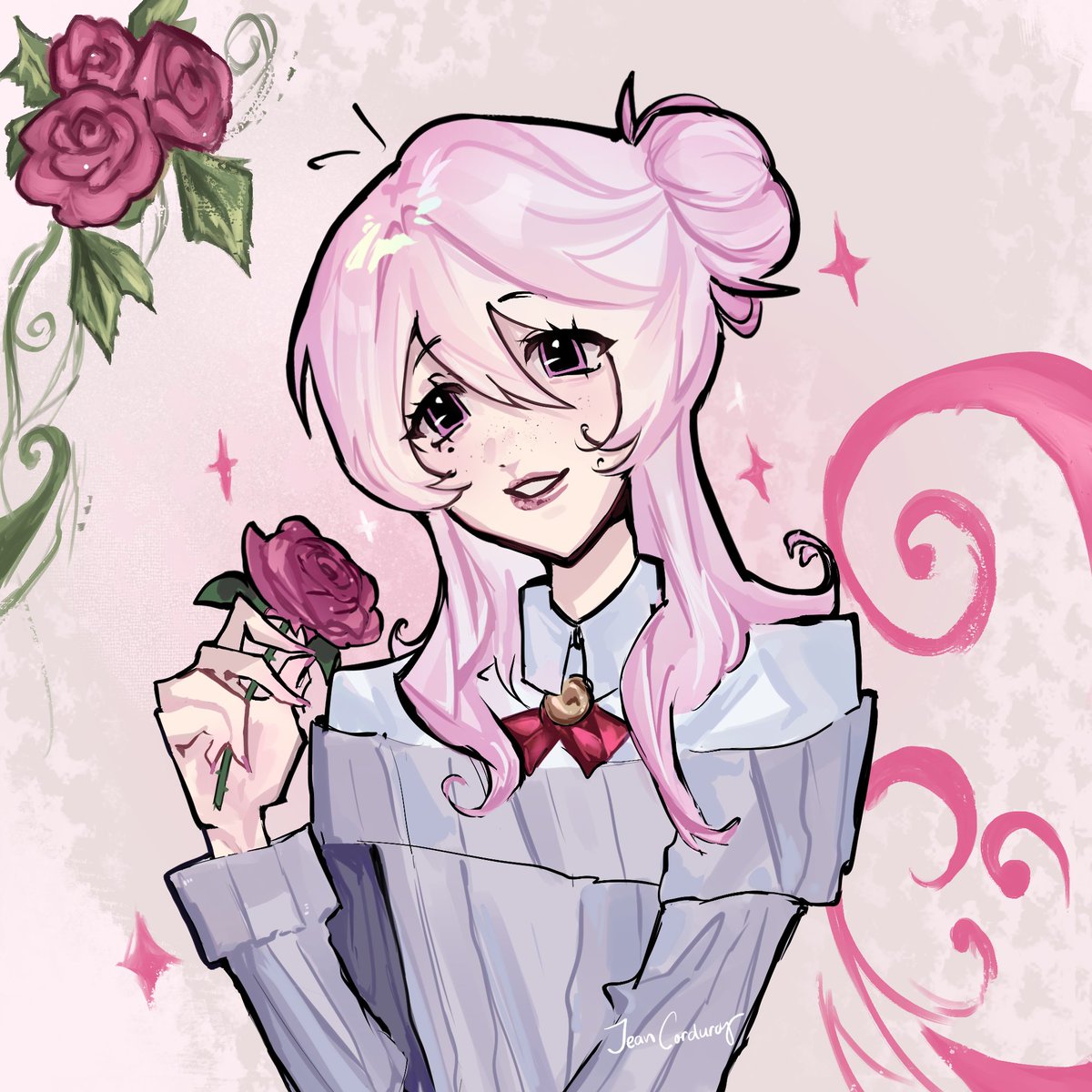 akajeancorduroy's tweet photo. Their hair is white I swear I'm just pink blind 💔💔

#oc https://t.co/kmKPczj7CW