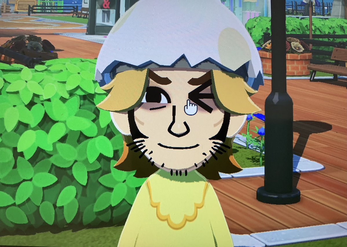 lampp94's tweet photo. My irloomf let me add a mii to his tomodachi island so i made the goat vittorino from hit game 811 #811twt https://t.co/mtGWKorUUz