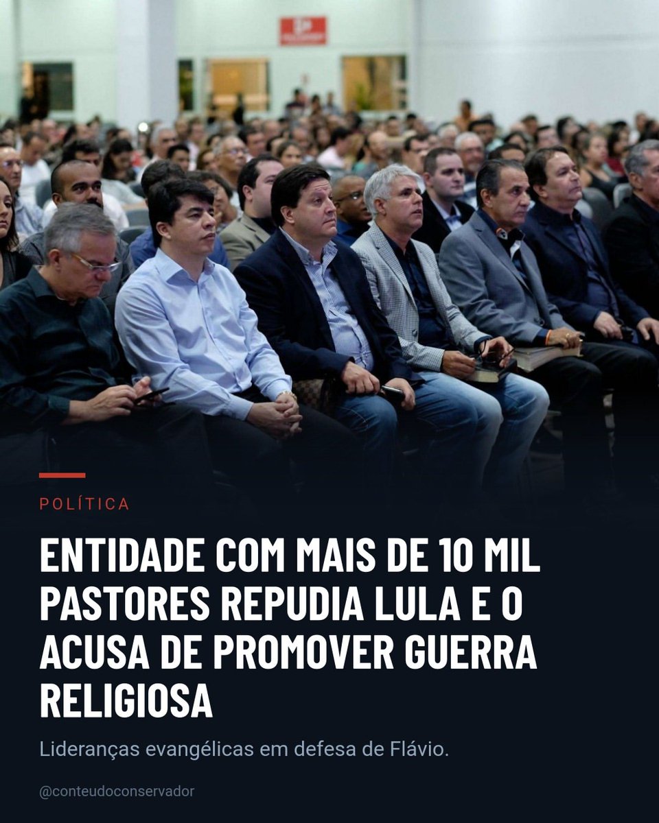 MachadoDarlon's tweet photo. 🔥🕊ENTIDADE COM MAIS DE 10 MIL PASTORES REPUDIA LULA E O ACUSA DE PROMOVER GUERRA RELIGIOSA‼️
 O Conselho Interdenominacional dos Ministros Evangélicos do Brasil (Cimeb), entidade que reúne mais de 10 mil pastores, publicou um manifesto em defesa de Flávio Bolsonaro, candidato à Presidência pelo PL, e acusou Lula, que disputa a reeleição, de promover uma guerra religiosa. O documento vem a público em meio a rumores que tentam associar Flávio a um movimento para fazer com que a Nossa Senhora da Aparecida deixe de ser a padroeira do Brasil. Segundo a Cimeb, Lula e seus apoiadores estariam promovendo uma fake news para prejudicar o desempenho do candidato nas eleições. A entidade "repudia com veemência a utilização de uma fake news por Lula e seus seguidores para atingir um adversário político e, o mais grave, promover uma guerra religiosa entre católicos e evangélicos". O comunicado também afirma que "evangélicos e católicos vivem em paz. Não existe nenhuma iniciativa por parte de líderes evangélicos, junto a nenhuma candidatura, para promover o cancelamento de feriados ou cultos de qualquer religião". Assinam o documento Malafaia, César Augusto, Robson Rodovalho, Estevam Hernandes, Samuel Câmara, Galdino Júnior, Jabes de Alencar, Teó Hayashi, Cláudio Duarte, Luiz Hermínio, Ezequiel Teixeira, Paulo Roberto, Marcus Gregório e Simonton Araújo.