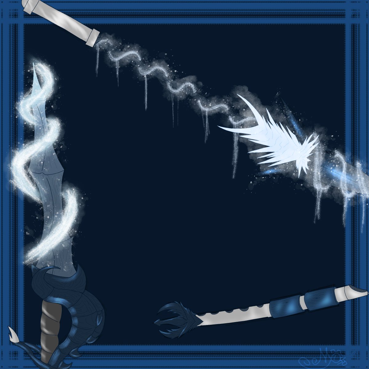 MagnumOpu2's tweet photo. I haven't posted ANY art as of recent so heres a few DND items I made, their name will be in comments, but I will note now they were made from the body parts of a giant worm https://t.co/G4oLznCZEG