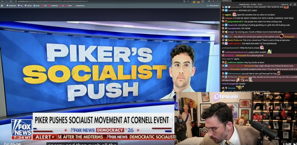 socialistadri's tweet photo. If you were to tell me this time last year that there would be a banner on Fox News that said "Piker's Socialist Push," I would not have believed you. So proud of our streamer. https://t.co/5KhQ0bslps