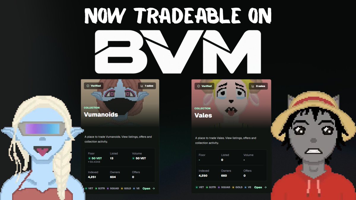 BlackVeMarket's tweet photo. GM $VET Holders!

Did you know all Vumanoid Assets are tradeable on BVM!

Missing Assets on your Profile can happen Due to Indexxing Databases!

- Non Custodial Listings
- Trade in 5 Supported Tokens
And more! https://t.co/jAP2oAkHIw