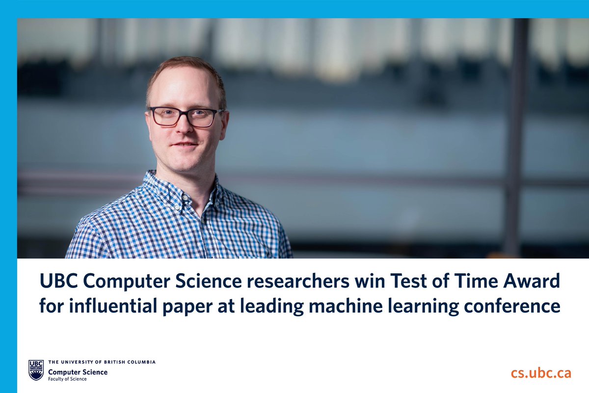 UBC_CS's tweet photo. Paper by Dr. Schmidt and former trainees Hamed Karimi and Julie Nutini recognized at ECML PKDD 2026 for lasting impact in past decade. Read more: https://t.co/wfQNYN6E87 https://t.co/VI0WP3P4wk