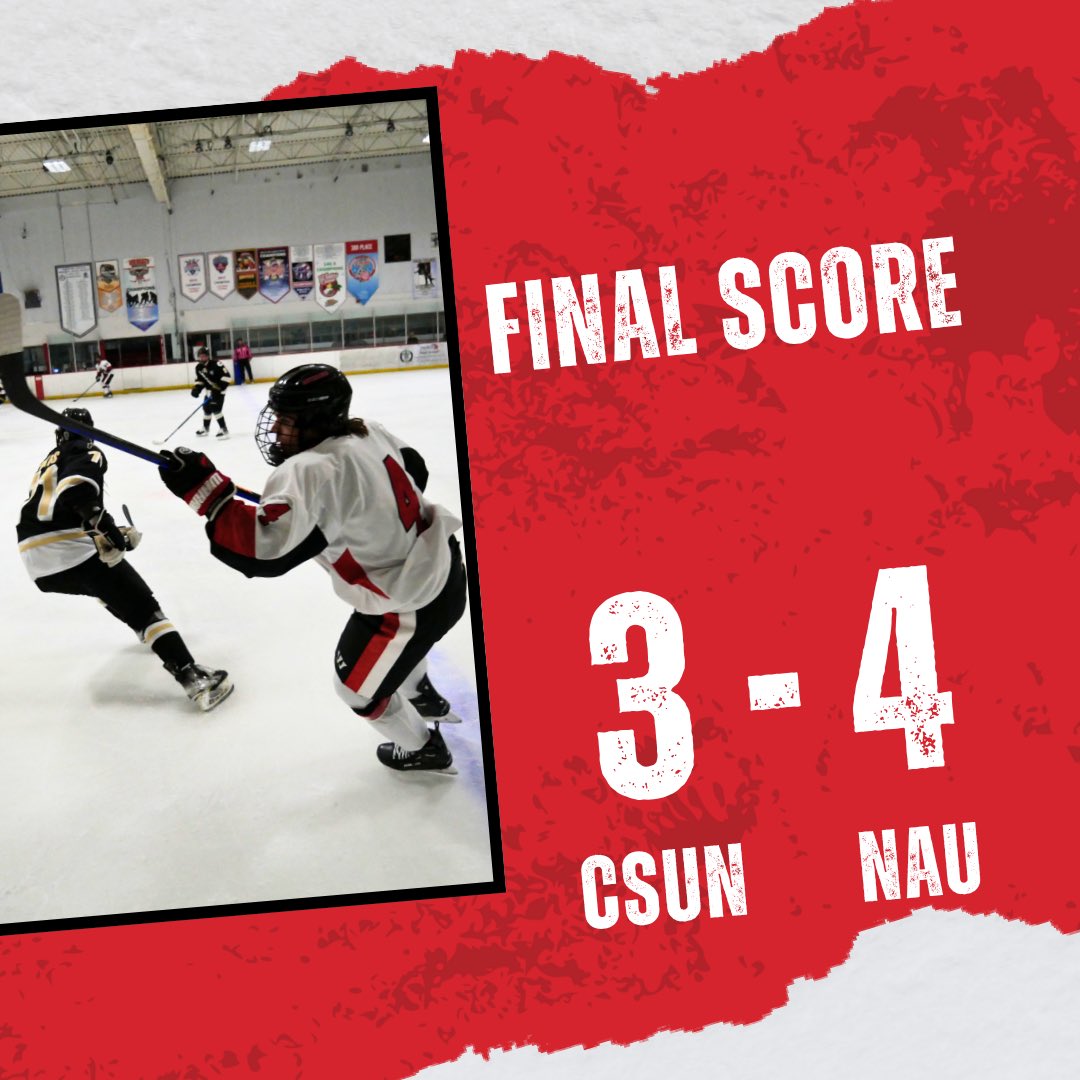 CSUNIceHockey's tweet photo. CSUN battled all game long, but came up short falling to NAU 4-3.
Next up for the Matadors, a two game homestand against San Jose State this Friday and Saturday. Both games start at 7:30pm.
Hope to see you there.
#csunicehockey #matadorpride #theredcapesarecoming #wchchockey https://t.co/guxz99EPkG