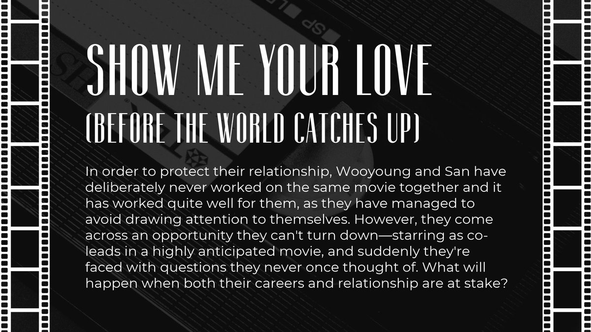 wxxsxnfest's tweet photo. show me your love (before the world catches up)

🎞 Actors AU
🎞 Secret Relationship
🎞 Fluff and Angst
🎞 Happy Ending

Link: https://t.co/Jh8iIKrqGC https://t.co/K74eFndYQH