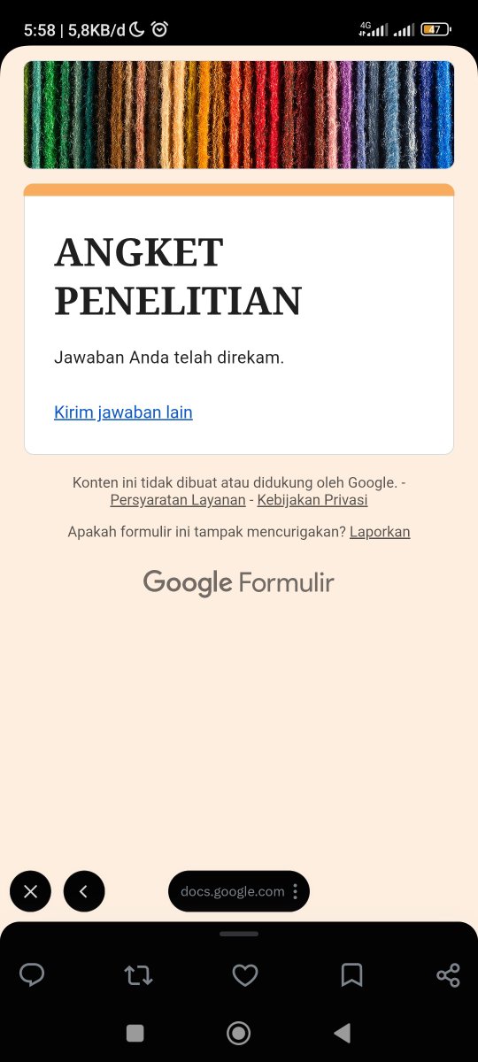 azharul_moh's tweet photo. @cutiepiezie Done kak 
Minta tolong dibantu isi Kuesionerku yak.
https://t.co/7ucTcdLovT https://t.co/VIK8ogIFjT