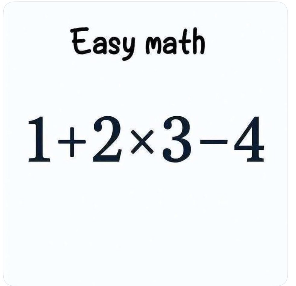 tek_sidhu's tweet photo. Easy Maths !!
What Is The Right 
Answer ?? https://t.co/fuv03lFGgf