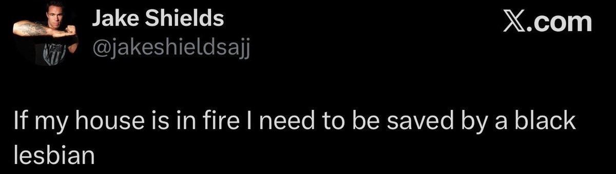 jakespellcheck's tweet photo. If my house is in fire I need to be saved by a black lesbian https://t.co/cMn1pyUrxG