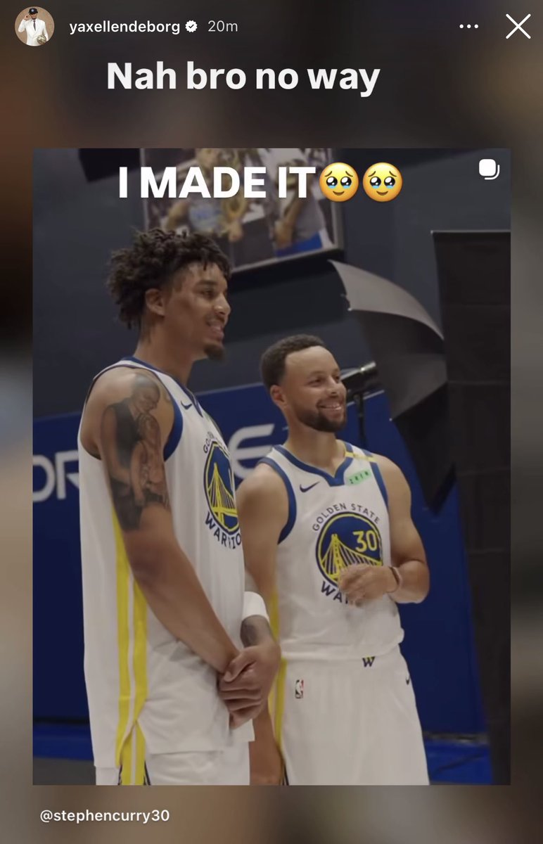 jinthirty's tweet photo. Yaxel on Steph posting him on IG: 

“Nah bro no way
I MADE IT🥹🥹” https://t.co/ySZD3Ekfcj