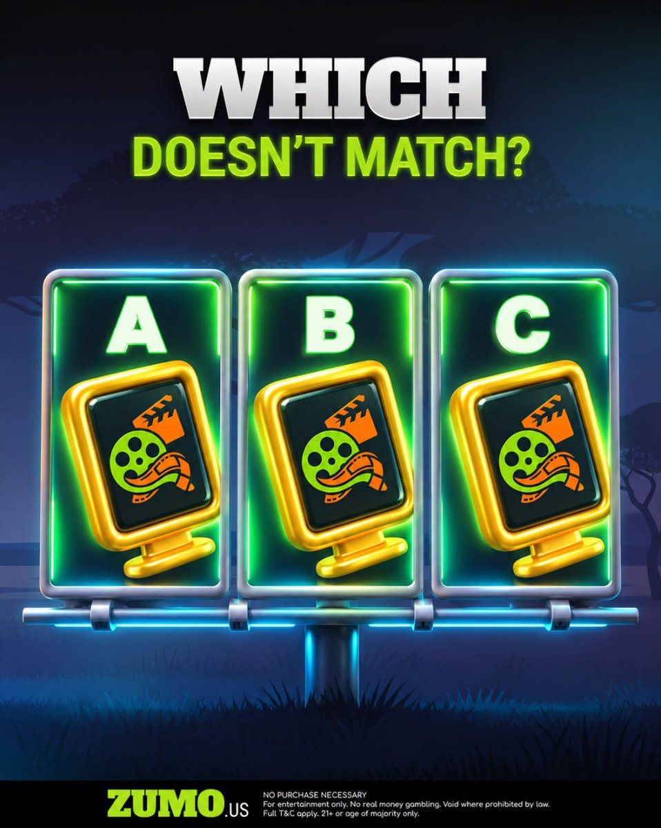 zumo_casino's tweet photo. 👀 WHICH ONE DOESN’T MATCH?
🔍 Look closely at A, B, and C — one is different!
🅰️ A
🅱️ B
©️ C
💬 Drop your answer in the comments! 👇✨ #free #freegames #freeplay
https://t.co/S0WQuKMoMM https://t.co/e4Azup2EG4