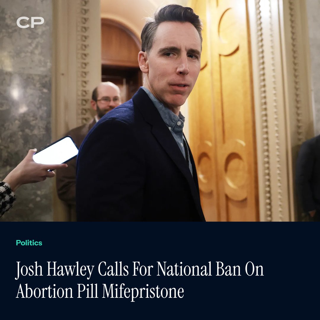 ChristianPost's tweet photo. Sen. Josh Hawley called for a national ban on mifepristone, saying the FDA turned "every mailbox into a Planned Parenthood." #JoshHawley #ProLife #Mifepristone #Dobbs #ChristianPost
🔗 https://t.co/u9prtl6uqE https://t.co/74nry7QSVR https://t.co/opgu48GqlC