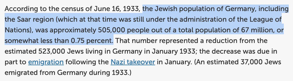 GenXChristine's tweet photo. @HistoryBoomer When times are hard, one can gain power by pointing to the success of a very small minority and accusing them of taking what is rightfully yours through cheating or fraud or conspiracy. 

In 1933, 0.75% of Germany's population was Jewish. https://t.co/DoFo2yRKPt